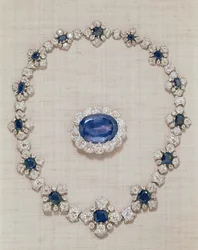 Gli zaffiri della Principessa Reale - spilla e collana di zaffiri e diamanti